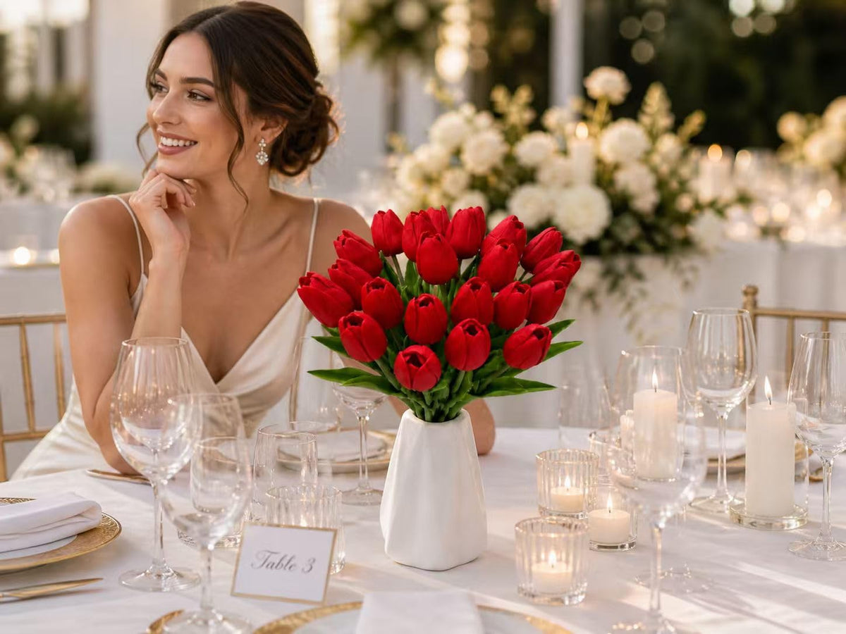 Mandy's Red Tulips color gradients capture a fresh-picked vibe for interiors.