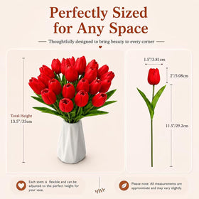 Mandy's Red Tulips vase-ready look demonstrates easy styling for any dining space.