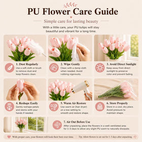 Mandy's Red Tulips with a water-resistant finish are easy to clean and maintain.