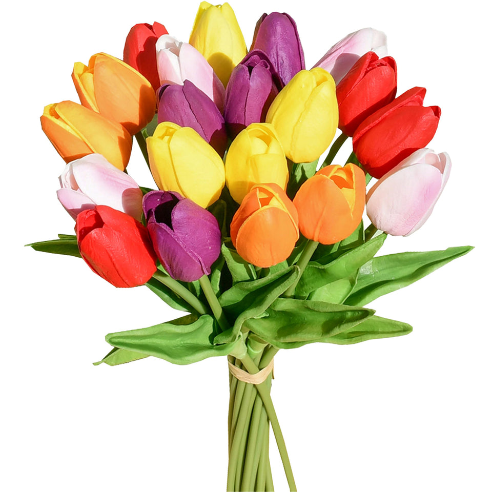 Mandy's Tulips centerpiece, 13.5-inch height, ideal for elegant dining tables.