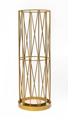 Mango Steam Pluvian umbrella holder in gold keeps entryways dry and organized.