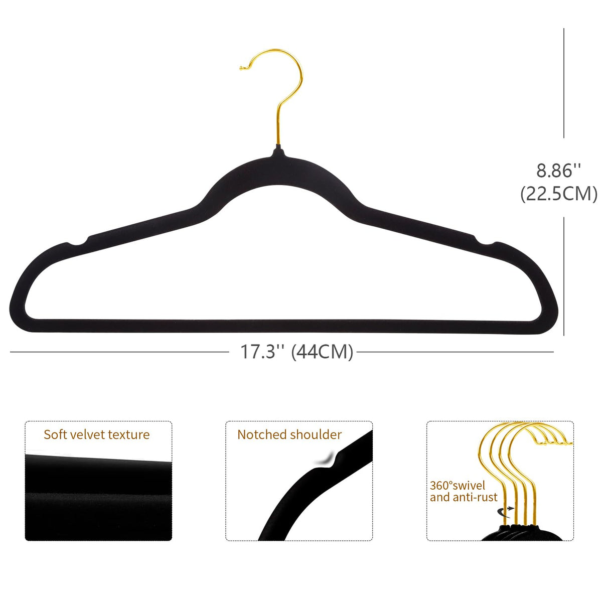 ManGotree ultra-slim velvet hangers save space and organize closet