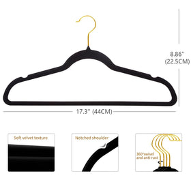 ManGotree ultra-slim velvet hangers save space and organize closet