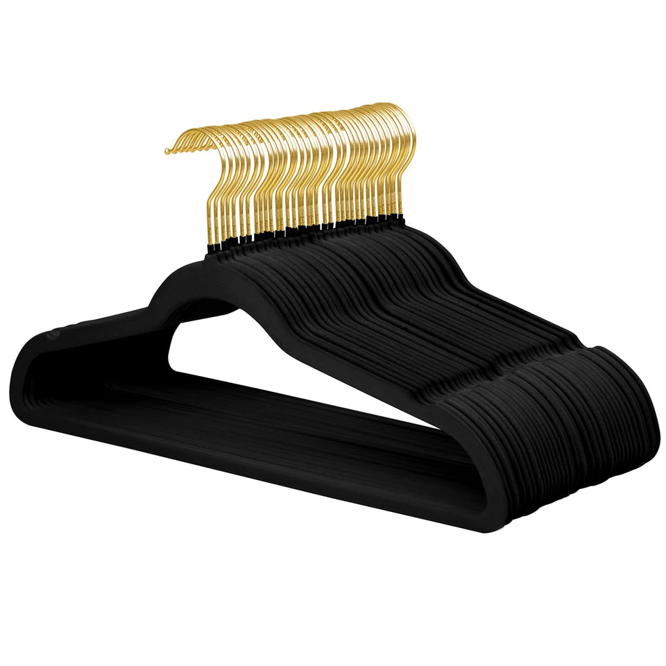 ManGotree velvet coat hangers with 360° swivel hook for easy access