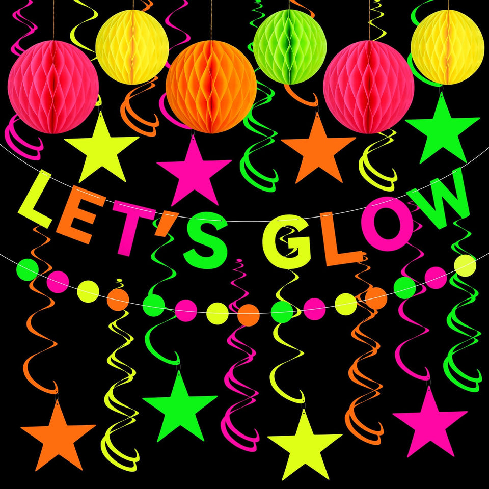 Maniaacer neon banner lets glow lights up celebrations under blacklight