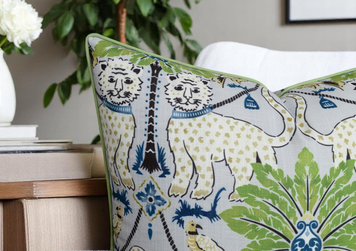 MANOJAVAYA Shorey Wild bird accents elevate seating with refined texture.