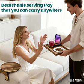 Manspdier acacia wood tray highlights natural grain and durable serving surface.