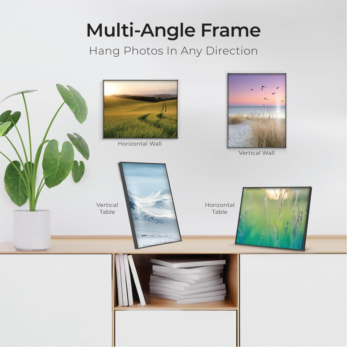 Mantello Essentials 8.5x11 vertical or horizontal display with adjustable stand.