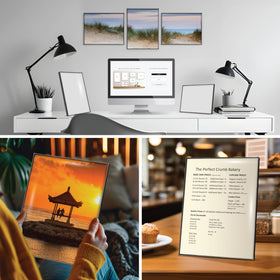 Mantello Essentials durable 8.5x11 frame protects memories with glass front.