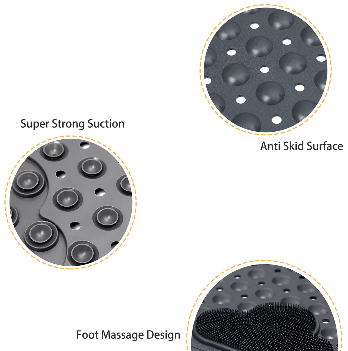 Mantto anti-slip design helps prevent slips on smooth tub surfaces