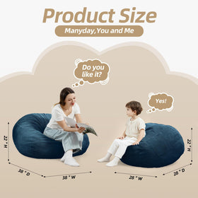 Manyday bean bag chair full expansion after unboxing and shaking.