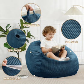 Manyday bean bag chair inner liner zipper lets you adjust firmness.
