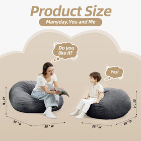 Manyday bean bag chair in living room setting invites relaxed lounging.