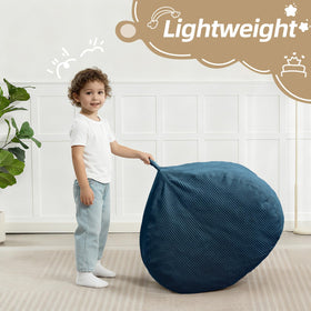 Manyday bean bag chair side pocket keeps essentials within reach.