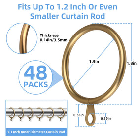 Manysky 48-pack curtain rings ready for full panel installs.