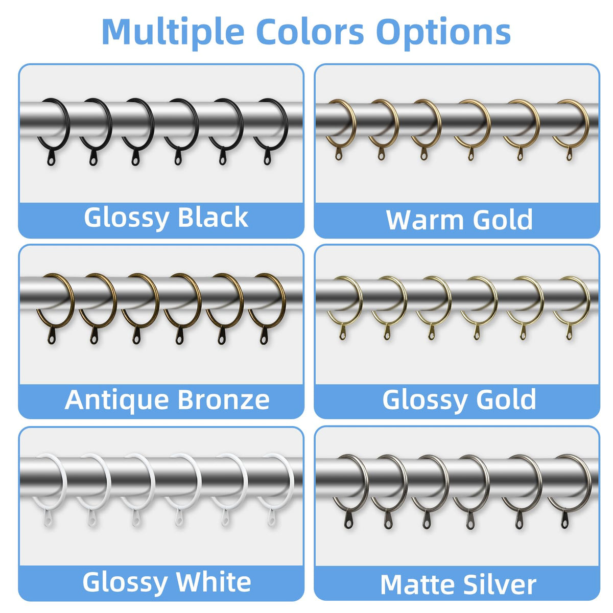 Manysky curtain rings stay smooth and scratch resistant over time.