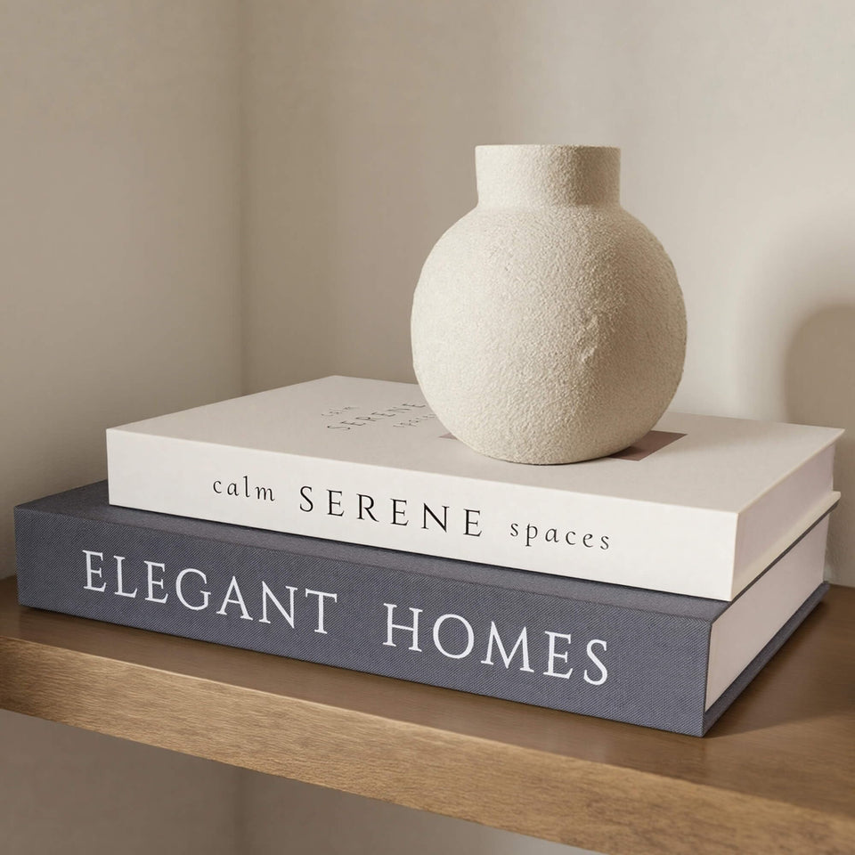 MAOBUYOU decorative books set 2 front view adds elegant storage and visual balance to a coffee table