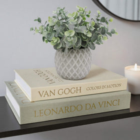 MAOBUYOU decorative storage books set 2 in linen covers, white and green, ideal for stylish storage