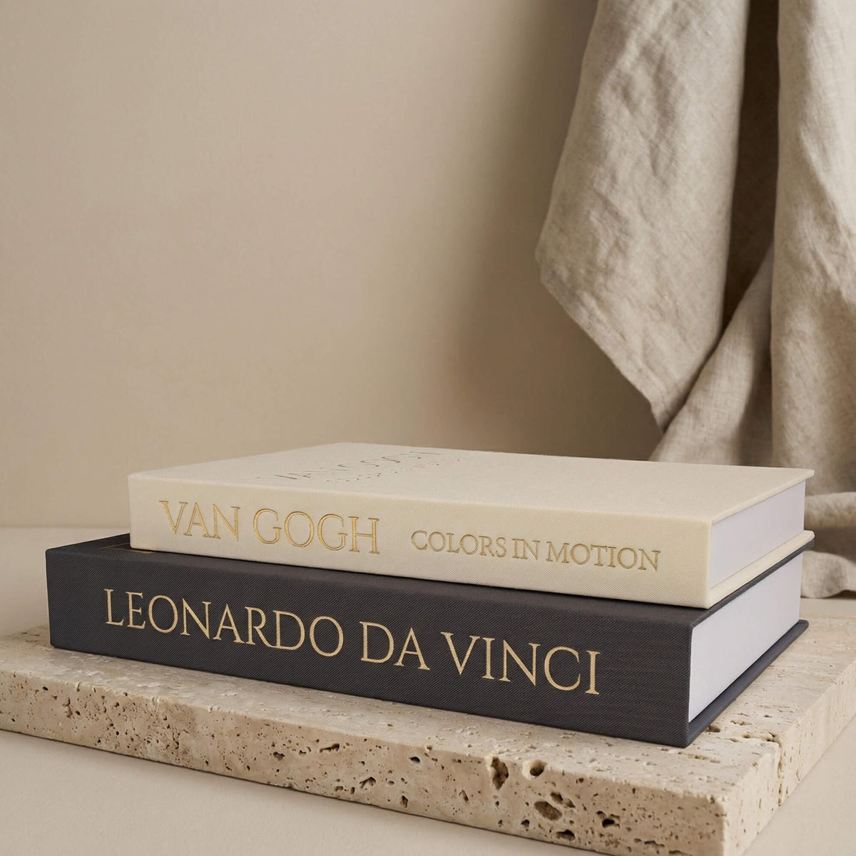 MAOBUYOU storage books on a bookshelf blending with real volumes