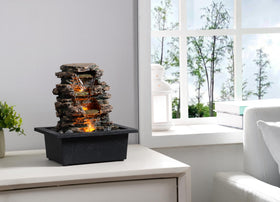MAOCHI tabletop fountain provides a decorative, natural touch to any space.