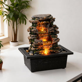 MAOCHI tabletop fountain with a deep basin creates a tranquil centerpiece for any room.