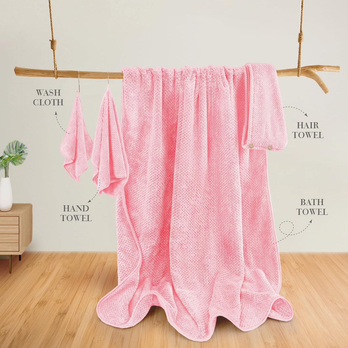 MaopaoBeauty pink hand towel 15x28 soft daily essential