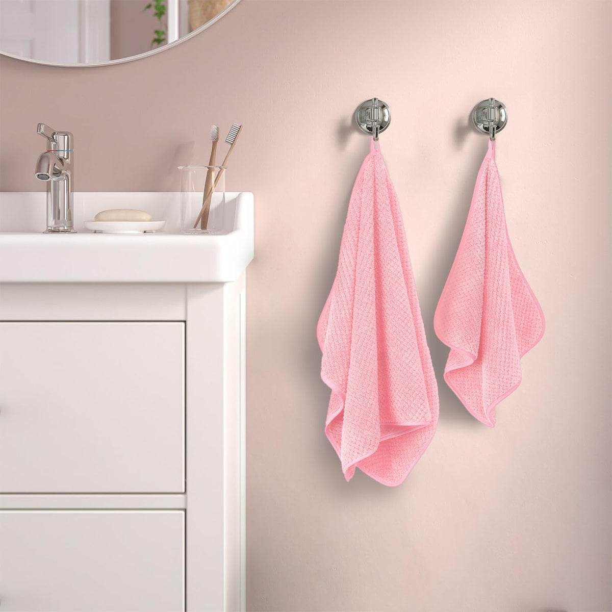 MaopaoBeauty pink washcloth 13x13 gentle cleansing