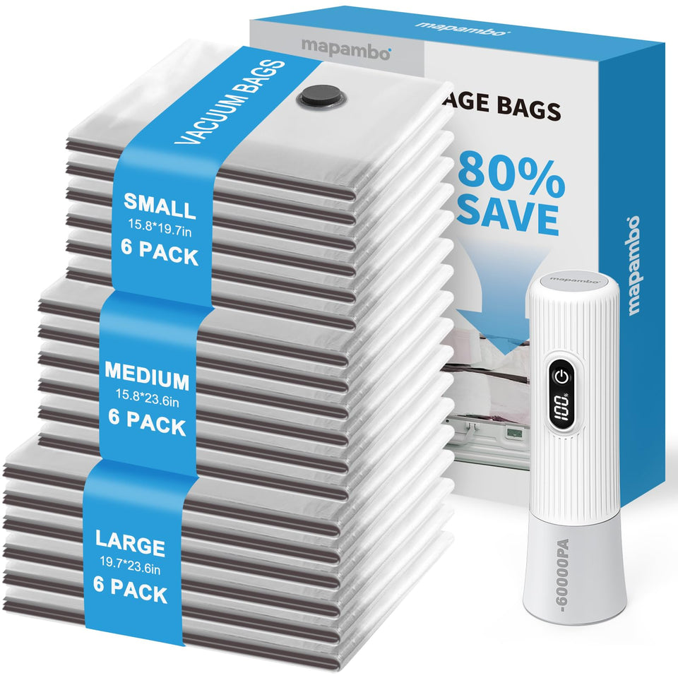 Mapambo travel vacuum bags with LED display for power monitoring