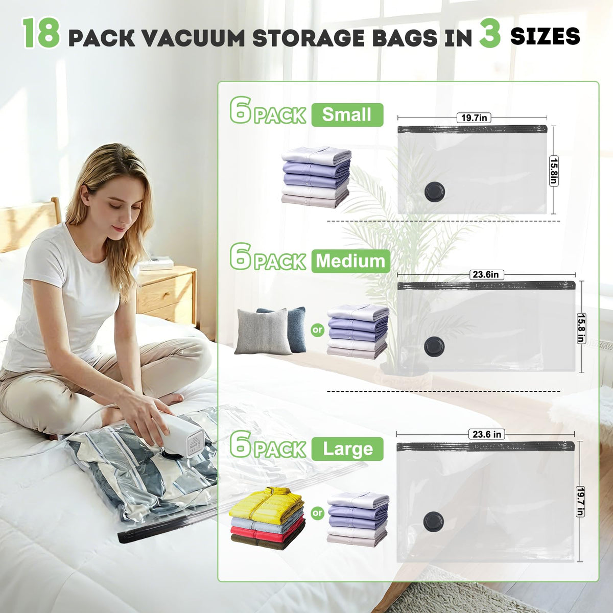 Mapambo vacuum bags use thick PA+PE material for durable protection.