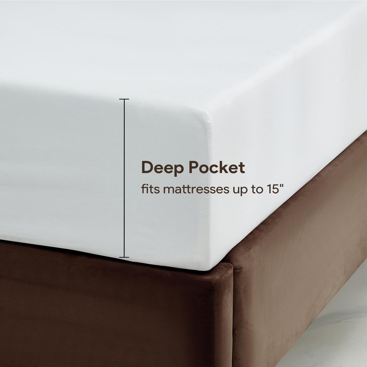 Maple&Stone deep-pocket design fits mattresses up to 15 inches.