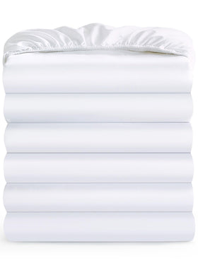 Maple&Stone twin fitted sheet bulk pack 6 with deep-pocket for a secure bed fit.