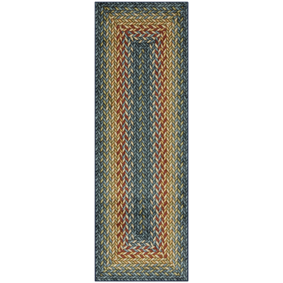 Maples Rugs Marion printed braided texture for hallway runner