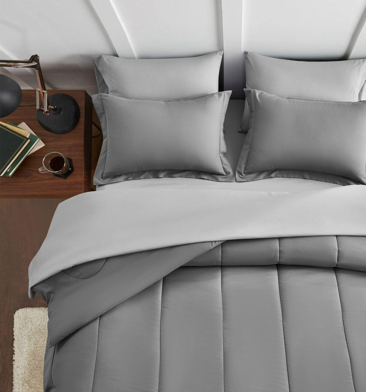 Maple&Stone fitted sheet 54x75 with secure elastic edge in grey.