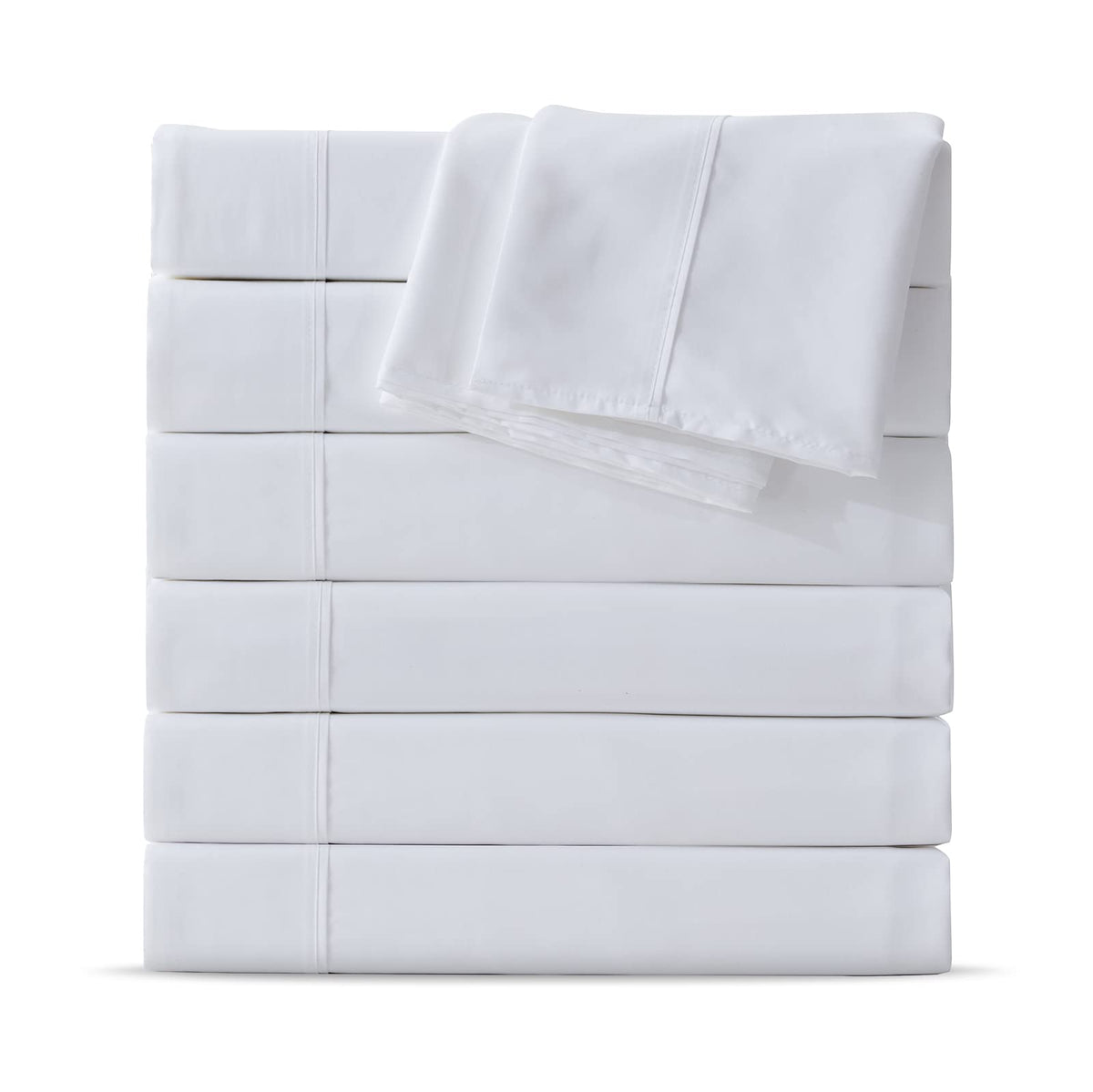 Maple&Stone twin flat sheet with hemmed edge for a clean look.