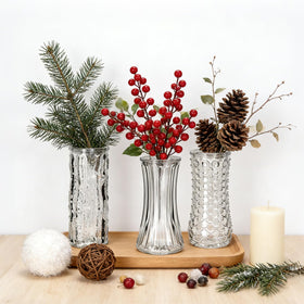 Mapoxy vertical fluted waisted vase enhances elegant table decor