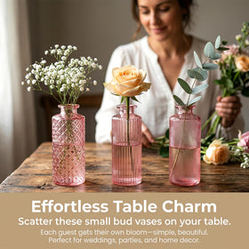 Mapoxy wedding centerpieces with mini bud vases for reception tables