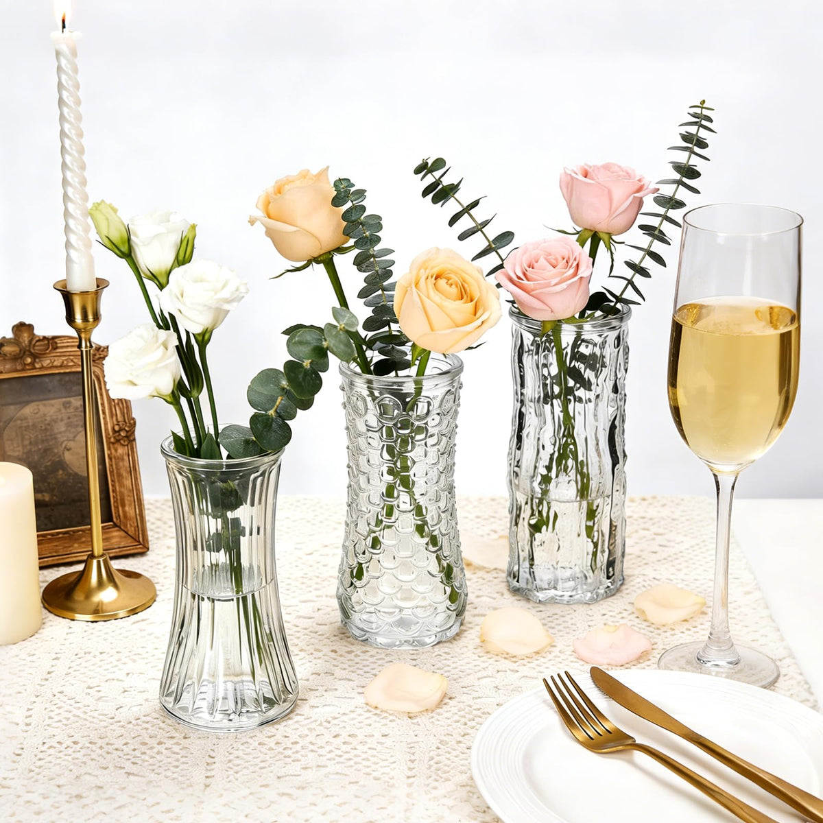 Mapoxy small clear vase with stable base for single stems