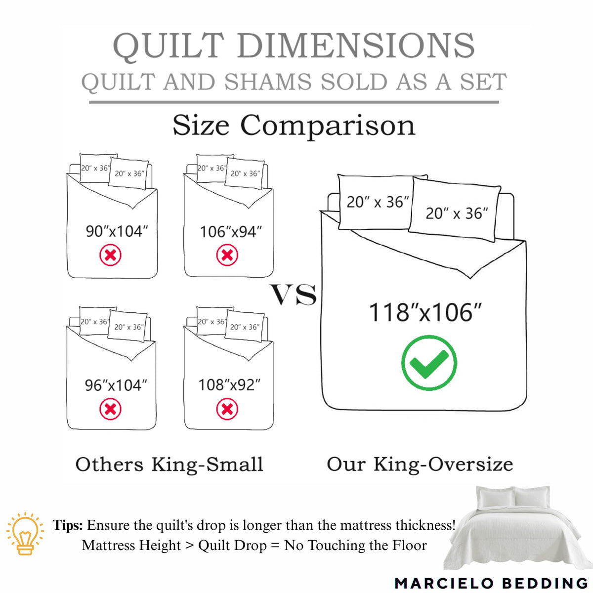 MarCielo all-season comfort, lightweight bedspread ideal for year-round use.