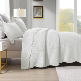MarCielo bedroom decor, oversized king bedspread shown in a cozy setup.
