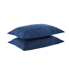 MarCielo standard size navy pillow sham with durable embroidery.