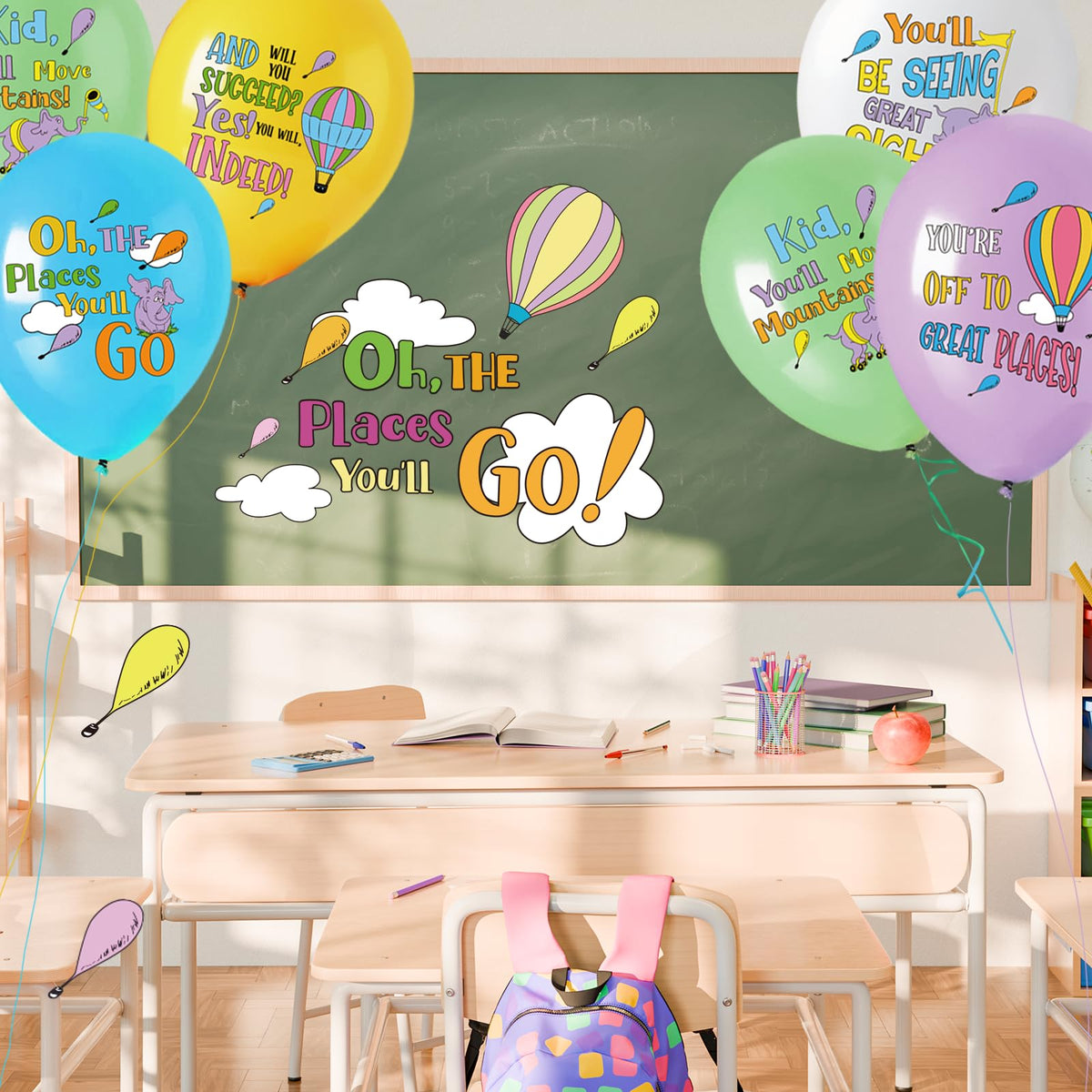 Marhpveua Oh The Places You’ll Go collection offers colorful, cohesive party visuals