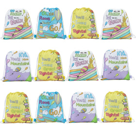 Marhpveua Oh The Places You'll Go drawstring bag with playful elephants for classroom gifts