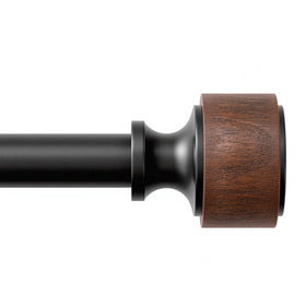 MARHSIPE imitation wood grain curtain rod finials add rustic elegance to any window.