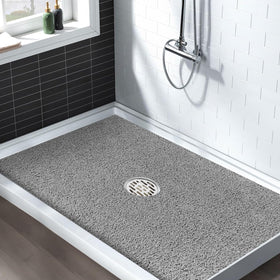 MARIBUR extra-large non-slip shower mat with center drain for quick water shedding