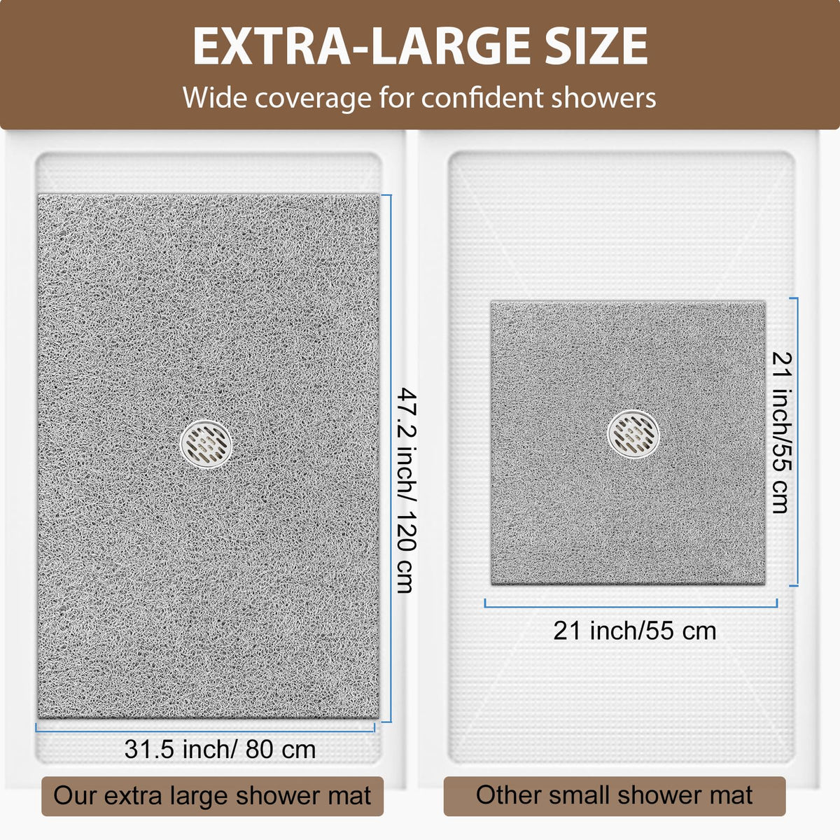 MARIBUR loofah-texture shower mat providing soft cushioning