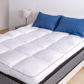 Marine Moon king mattress topper shows cooling plush top for cooler sleep