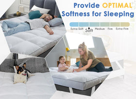 Marine Moon topper in a cozy bedroom scene invites restful nights.