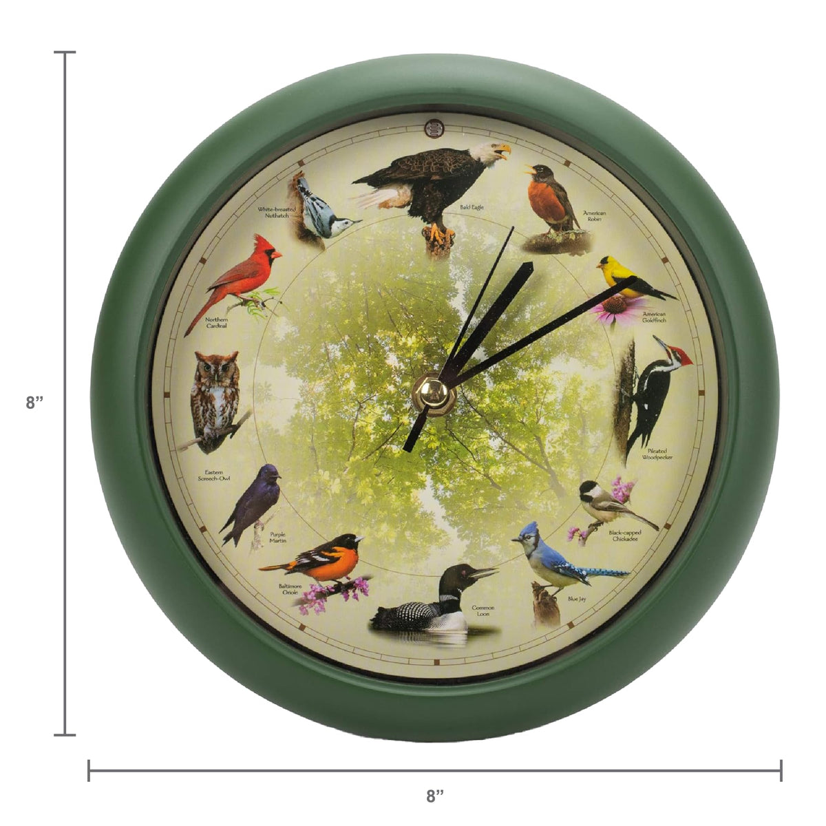 Mark Feldstein 8-inch dial clock with clear numerals for easy time-reading