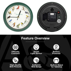 Eight-inch clock frame shown in nature-inspired matte green finish.