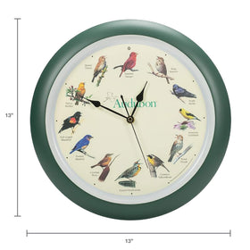Mark Feldstein Audubon singing bird wall clock closeup of birds calls detail
